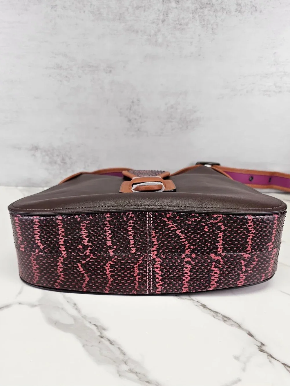Coach Courier Hobo Bag With Snakeskin Trim - NWT